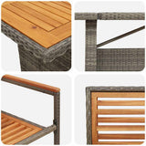 Garden Dining Set 11 pcs Grey and Brown Poly Rattan 3365449