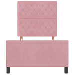 ZNTS Bed Frame Pink 100x200 cm Velvet 3344860