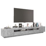 TV Cabinet with LED Lights Concrete Grey 260x35x40 cm 3081919