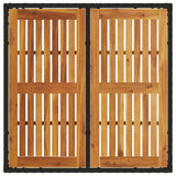 Garden Table with Acacia Wood Top Black 90x90x75 cm Poly Rattan 365529