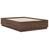 Bed Frame with Headboard Brown Oak 150 x 200 cm Engineered Wood 3408067