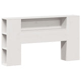 Bookcase Bed without Mattress White 135x190 cm Double Solid Wood Pine 3322958