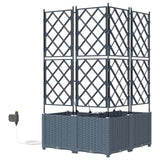 Garden Planter 3 pcs LiGht Grey 80 x 80 x 142 cm Plastic 42002900