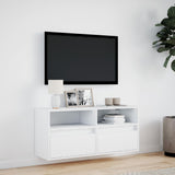 TV Wall Cabinet with LED Lights White 100x31x45 cm 852334