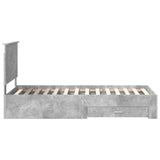 Bed Frame with Drawer Concrete Grey 90 x 190 cm Engineered Wood 3409697