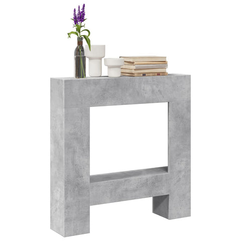 ZNTS Fireplace Surround Concrete Grey 81x18x82 cm Engineered Wood 854601