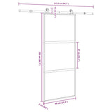 Sliding Door with Hardware Set 90x205 cm Tempered Glass&Aluminium 3332939