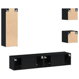 TV Cabinet Set Wall-mounted 5 pcs Black oak 160 x 30 x 30.5 cm 3393331