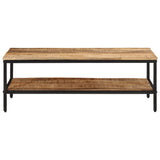 Coffee Table 100x50x35 cm Solid Rough Wood Mango 374069