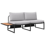 Garden Sofa with Cushion Brown 200.5 x 70 x 85.5cm Metal 42007550