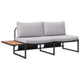 Garden Sofa with Cushion Brown 200.5 x 70 x 85.5cm Metal 42007550