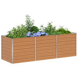 Garden Raised Bed Light Brown 240 x 80 x 77 cm Galvanised Steel 42017336