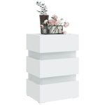 ZNTS LED Bedside Cabinet White 45x35x67 cm Engineered Wood 326840