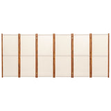 6-Panel Room Divider Cream White 420x180 cm 319186
