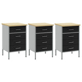 Work Cabinet with Drawer 3 pcs Black and Grey 150 x 55 x 85 cm 3321368