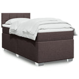 Box Spring Bed with Mattress Dark Brown 90x200 cm Fabric 3285774