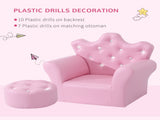 Children Kids Sofa Set Armchair Chair Seat with Free Footstool PU Leather for Girls 58L x 40.5W x T3398P347654