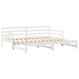 Daybed with Trundle and Drawers without Mattress White 90x200 cm 3302172