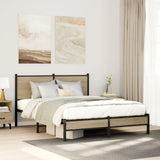 Metal Bed Frame without Mattress Sonoma Oak 137x190 cm 4007867