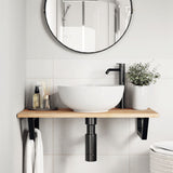 Basin Shelf Wall Mounted Steel and Solid Wood Acacia 3302675