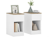 Set of Two Modern Storage Bedside Tables - White T3398P343532
