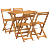 Bistro Set Folding 5 pcs Oil Natural Solid Acacia Wood 4105503