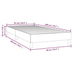 Box Spring Bed Frame Dark Grey 90x200 cm Fabric 3120583