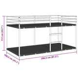 Bunk Bed without Mattress Black 100x200 cm Steel 4019879