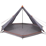 Family Tent Tipi 8-Person Grey and Orange Waterproof 94584