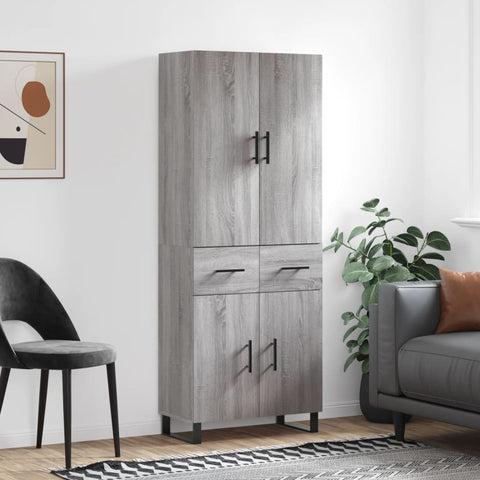 Highboard Grey Sonoma 69.5x34x180 cm Engineered Wood 3198175
