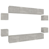 8 Piece TV Cabinet Set Concrete Grey Engineered Wood 3114225