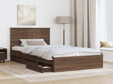Bed Frame with Drawer Brown Oak 100 x 200 cm Engineer Wood 3411151