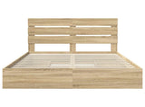 Storage Bed with Drawer Sonoma Oak 140 x 200 cm Engineered Wood 3411894
