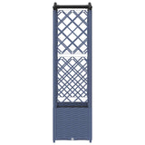 Raised Bed with Trellis and Roof Grey 125 x 40 x 138 cm PP 42032554