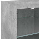 8 Piece TV Wall Units with LED Concrete Grey Engineered Wood 3216593