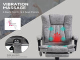 Office Chair with Massage and Heat, Microfibre Reclining Computer Desk Chair with Footrest and T3398P328208