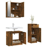 ZNTS 3 Piece Bathroom Cabinet Set Smoked Oak Engineered Wood 3115873