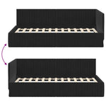 Corner Bed Frame with Headboard Black 100 x 200 cm Velvet 42016281