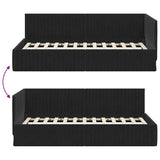 Corner Bed Frame with Headboard Black 100 x 200 cm Velvet 42016281