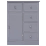 Sideboard with 10 Drawers Grey 113x30x79 cm Wood 284176