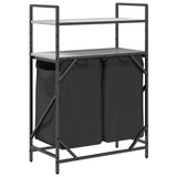 Laundry Basket 2 Compartments with Shelves Grey Sonoma 859088