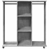 Wardrobe with Wheels Concrete Grey 102x38x110 cm Engineered Wood 848034