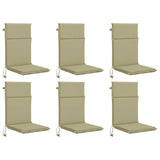 High Back Chair Cushion GEMERT 6 pcs 100% Polyester Light Green 945692
