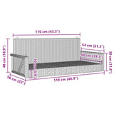 Swing Bench Grey 119x56x48 cm Poly Rattan 365627