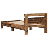 ZNTS Bed Frame Old wood Solid wood 90 x 190 cm Sturdy Rectangular 863805