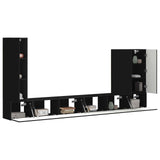 TV Wall Cabinet Set 6 pcs Black 3408953