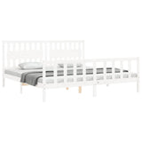 Bed Frame without Mattress White 200x200 cm Solid Wood Pine 3192447
