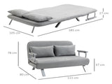 Two-Seater Click-Clack Sofa Bed - Light Grey T3398P330484