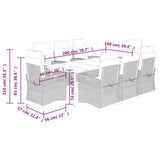 9 Piece Garden Dining Set with Cushions Grey Poly Rattan 3212880