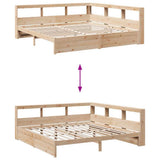 Bookcase Bed without Mattress 200x200 cm Solid Wood Pine 3324344